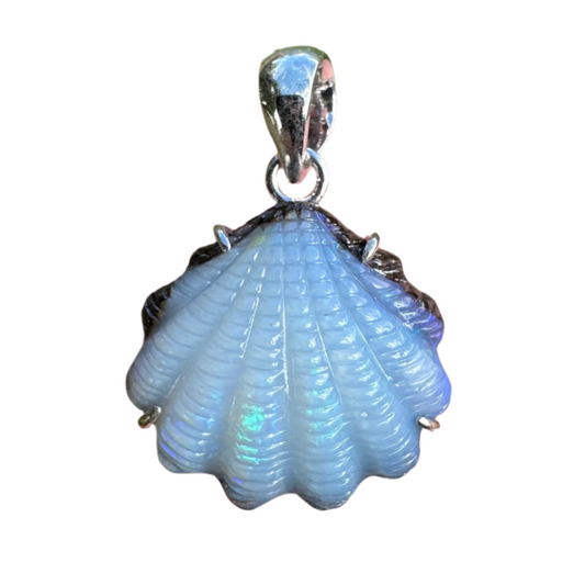 Medium fan shell boulder opal pendant (No. 02)