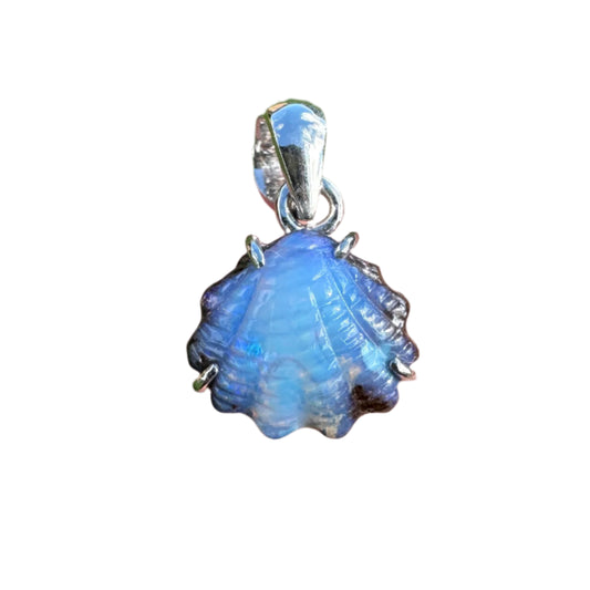 Small fan shell boulder opal pendant (No. 08)
