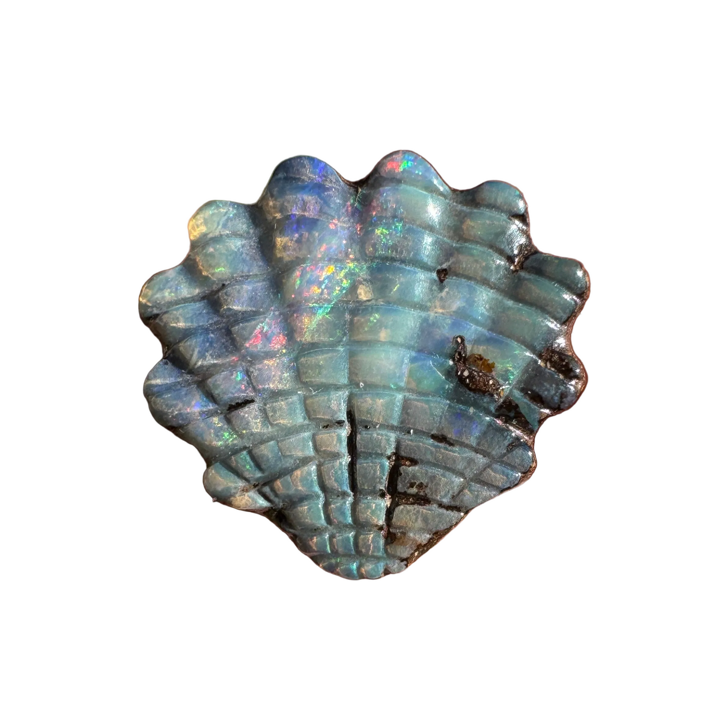 5.13 Ct shell boulder opal carving