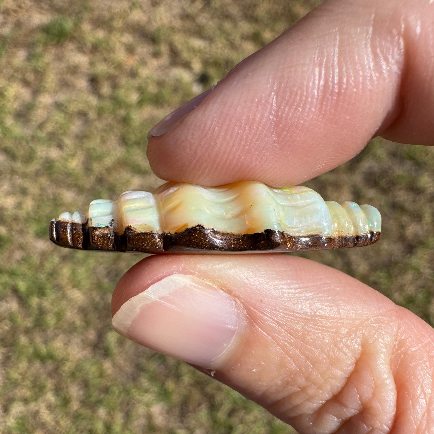 19.50 Ct shell boulder opal carving
