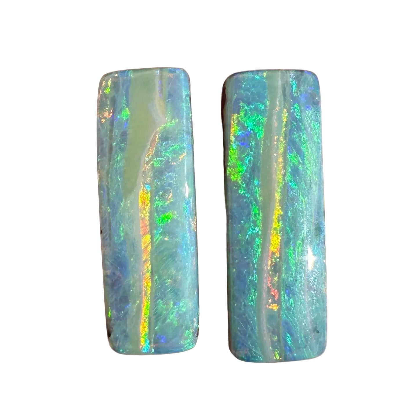 9.66 Ct narrow rectangle opal pair