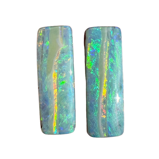 9.66 Ct narrow rectangle opal pair