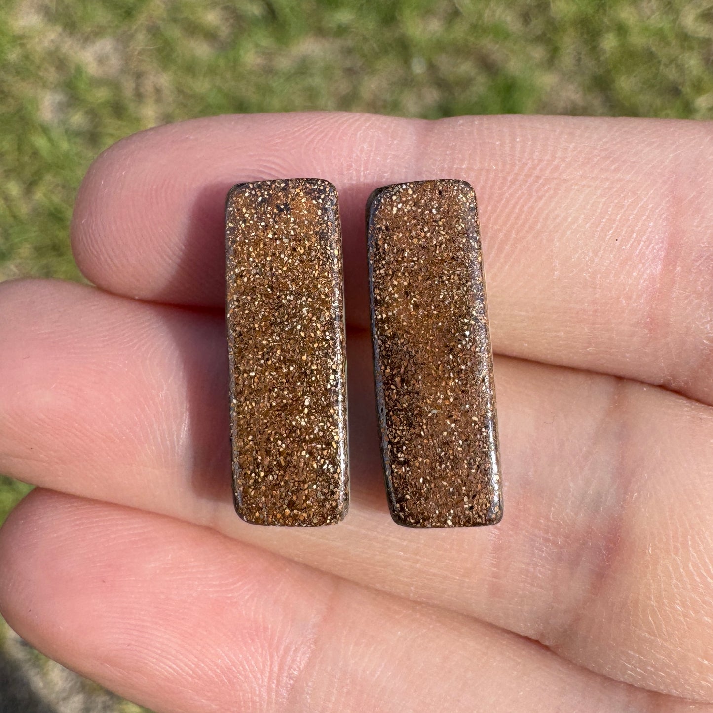 9.66 Ct narrow rectangle opal pair