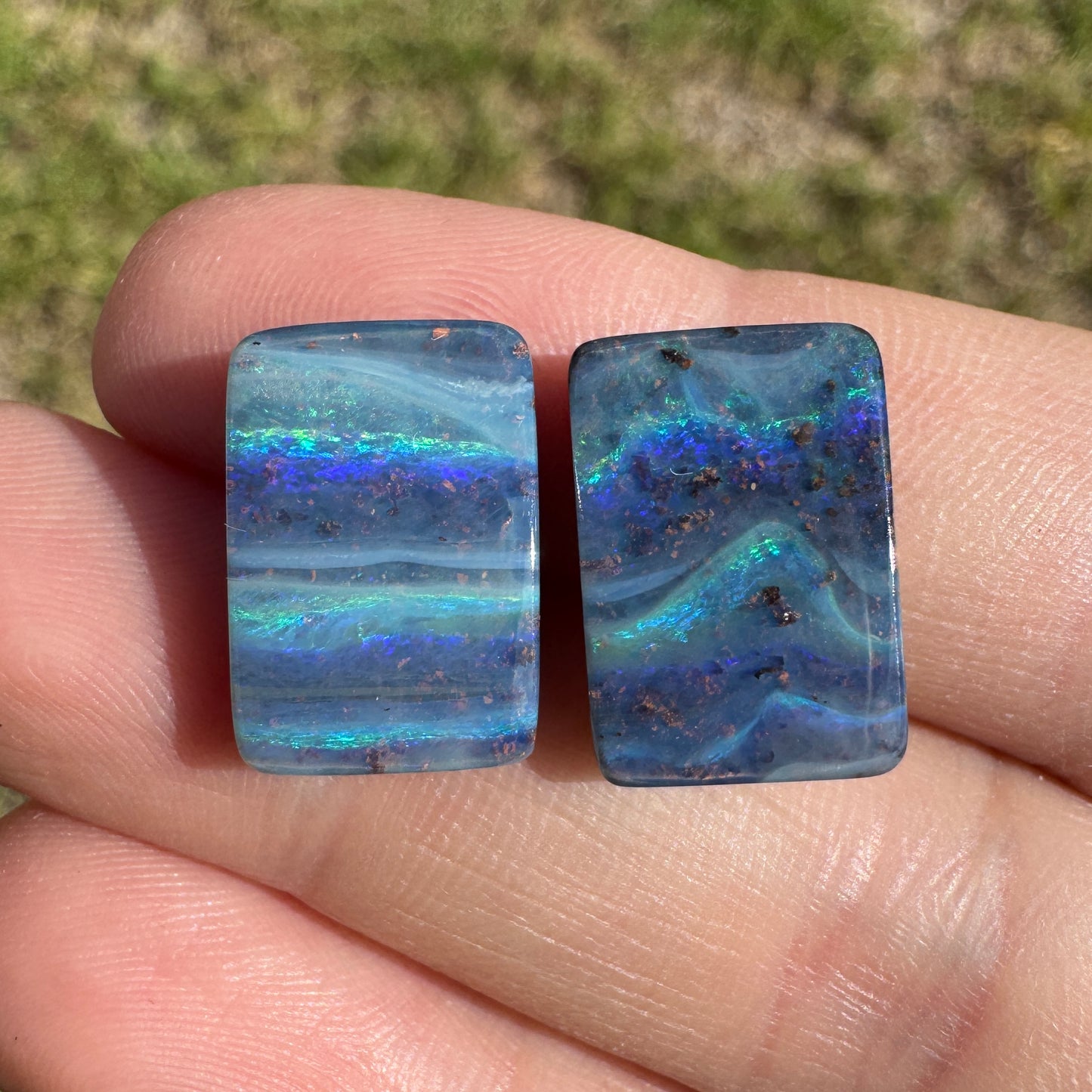 13.34 Ct 'the waves' boulder opal pair