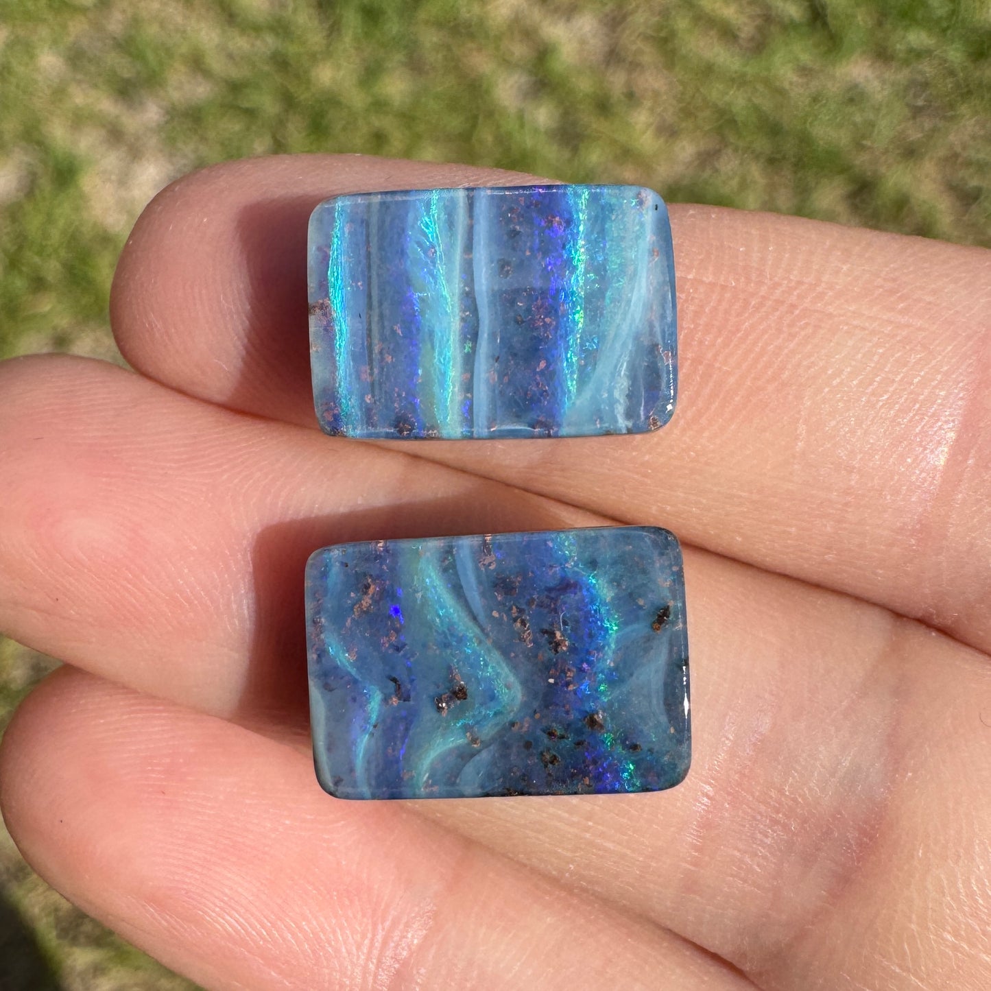 13.34 Ct 'the waves' boulder opal pair