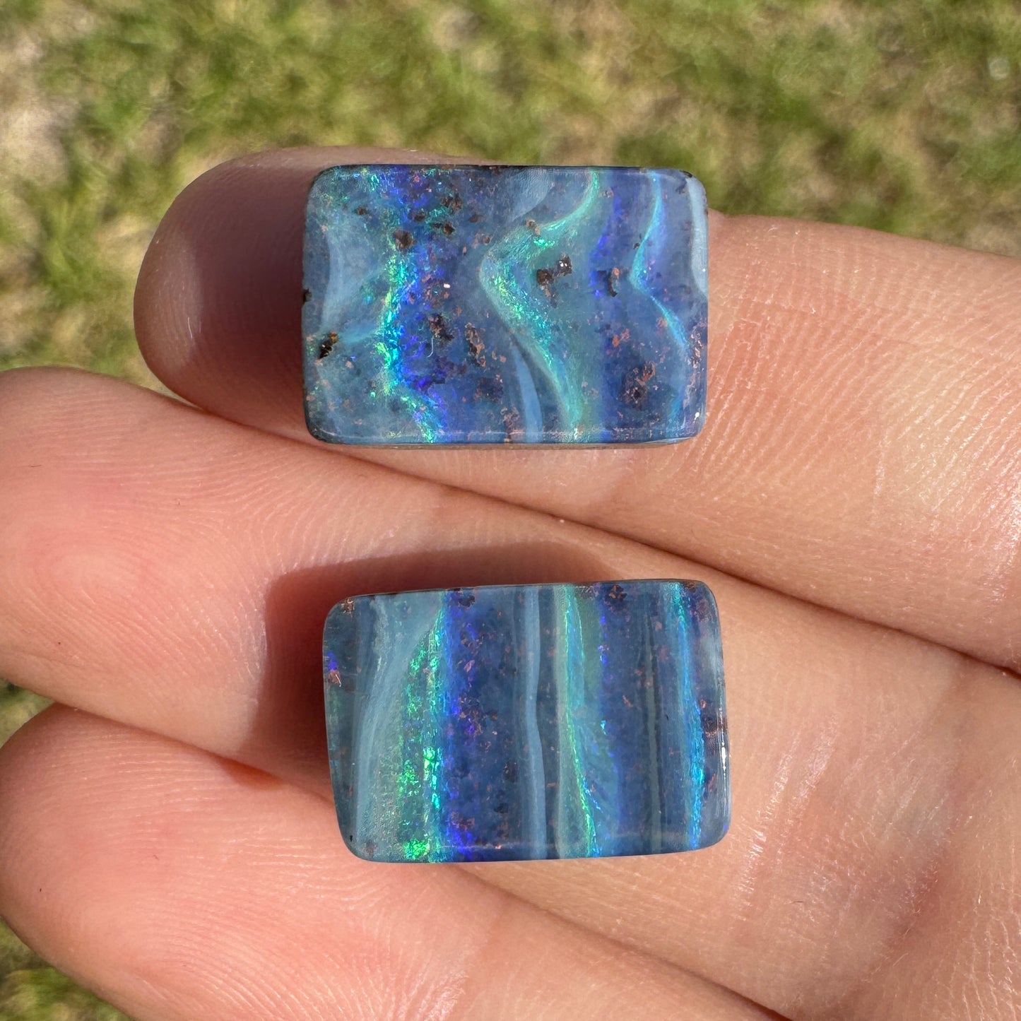 13.34 Ct 'the waves' boulder opal pair