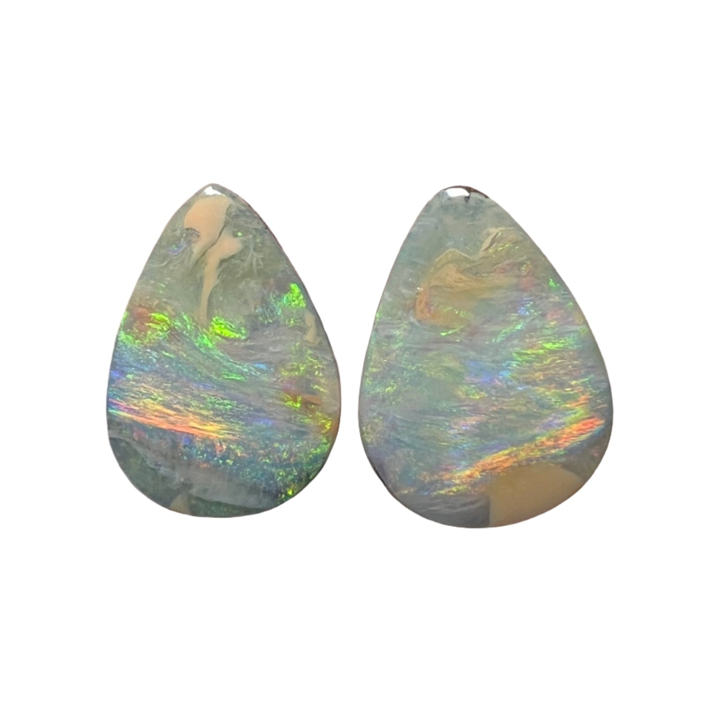 12.14 Ct teardrop boulder opal pair