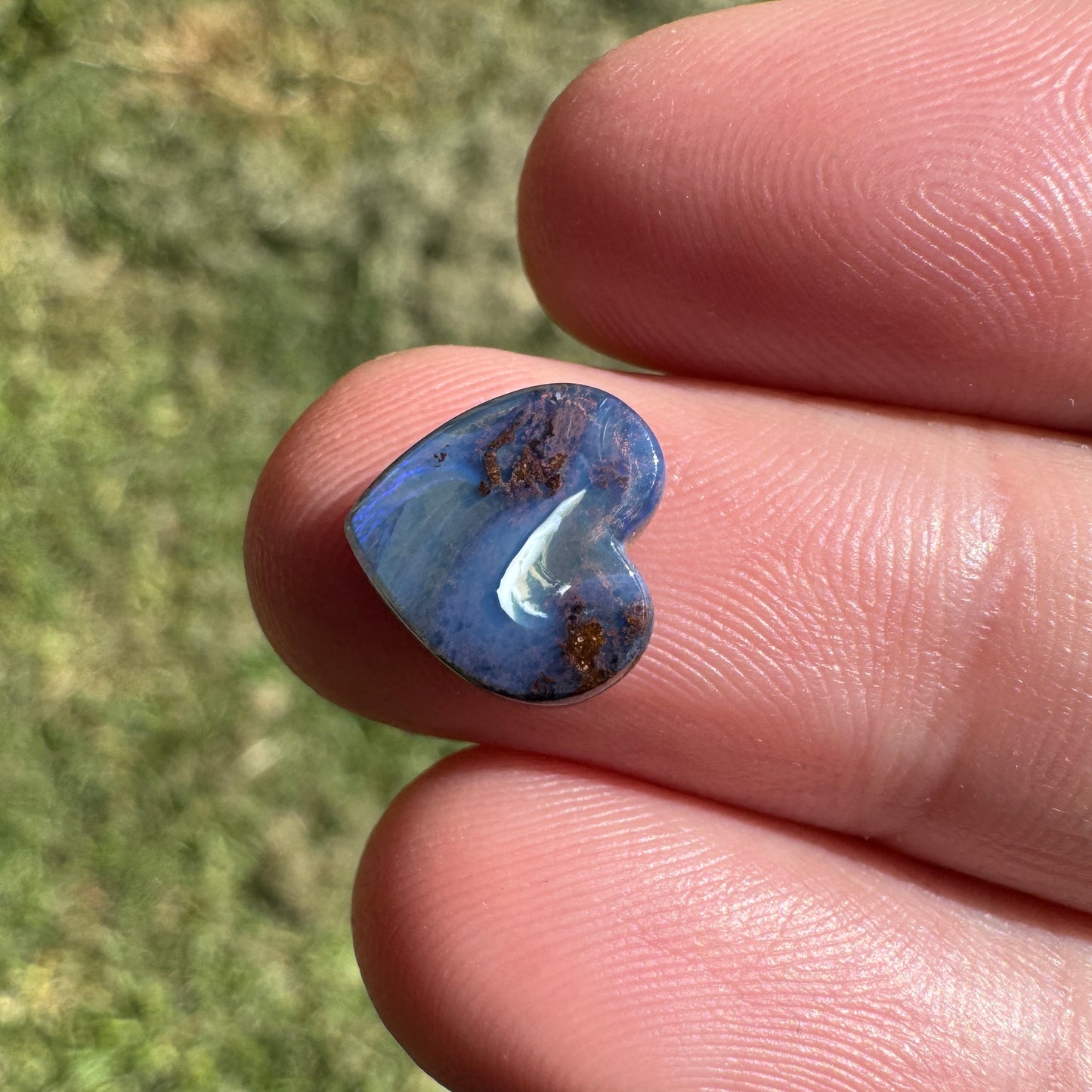 2.42 Ct heart boulder opal