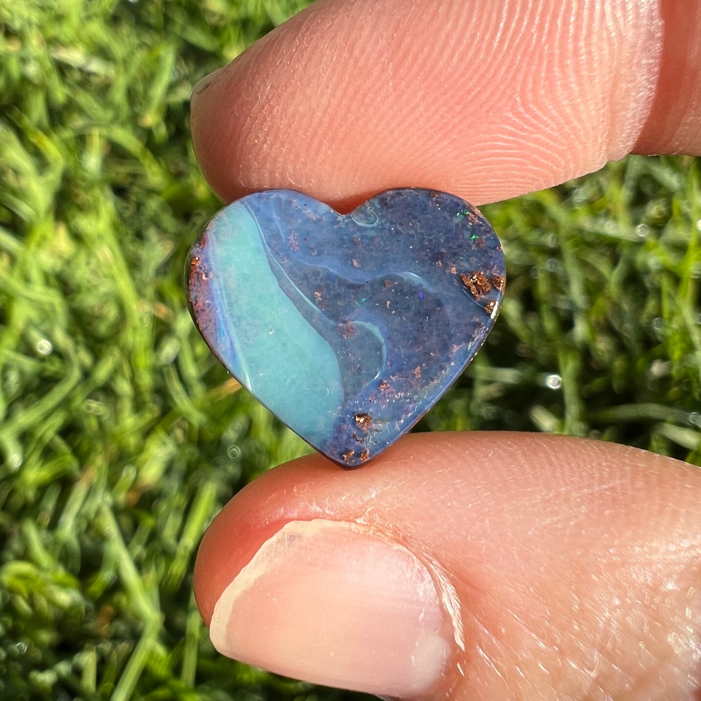 6.62 Ct boulder opal heart