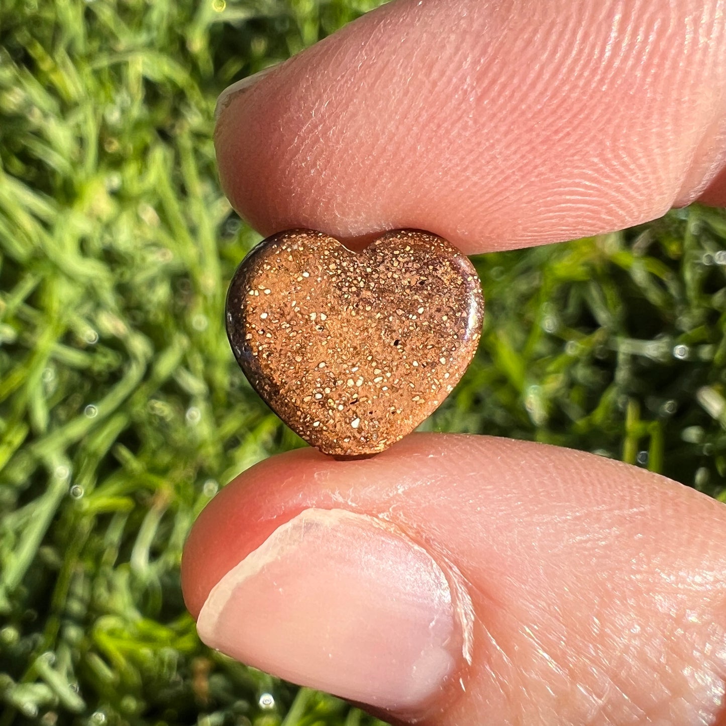 4.12 Ct swirly green-blue boulder opal heart