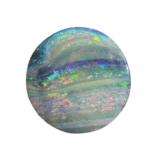 7.75 Ct rainbow stripe circle boulder opal