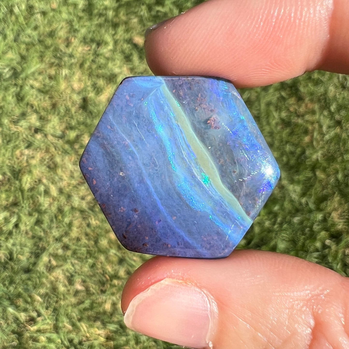 27.10 Ct large hexagon boulder opal