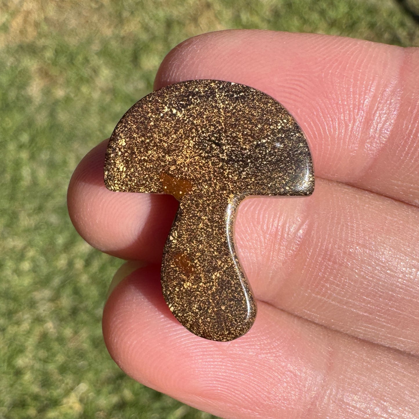 13.56 Ct boulder opal mushroom carving