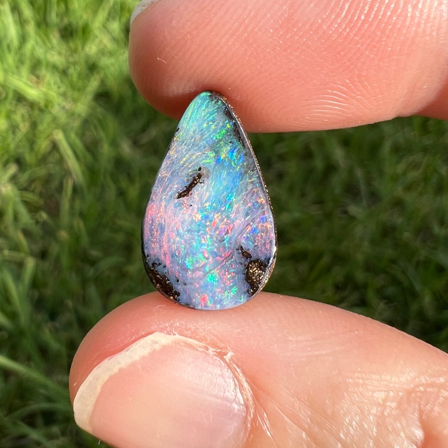 4.94 Ct teardop boulder opal