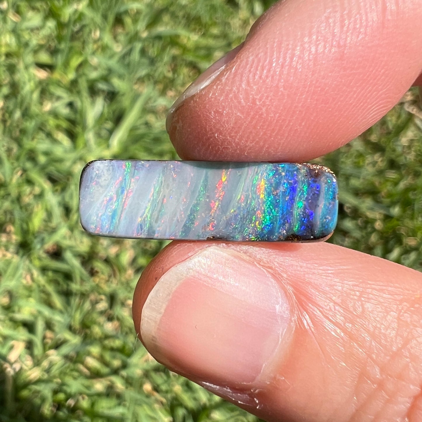 5.46 Ct narrow rectangle boulder opal