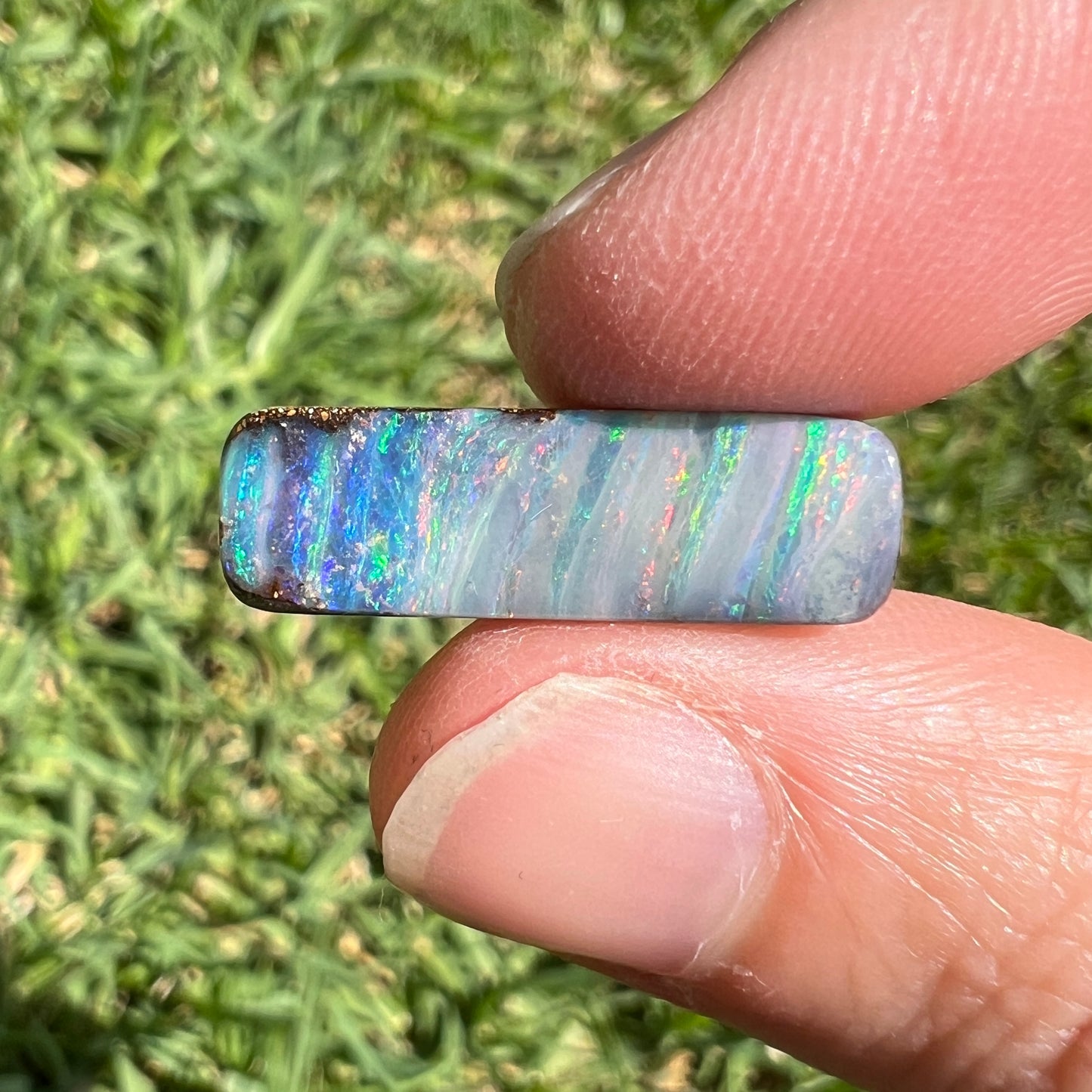 5.46 Ct narrow rectangle boulder opal