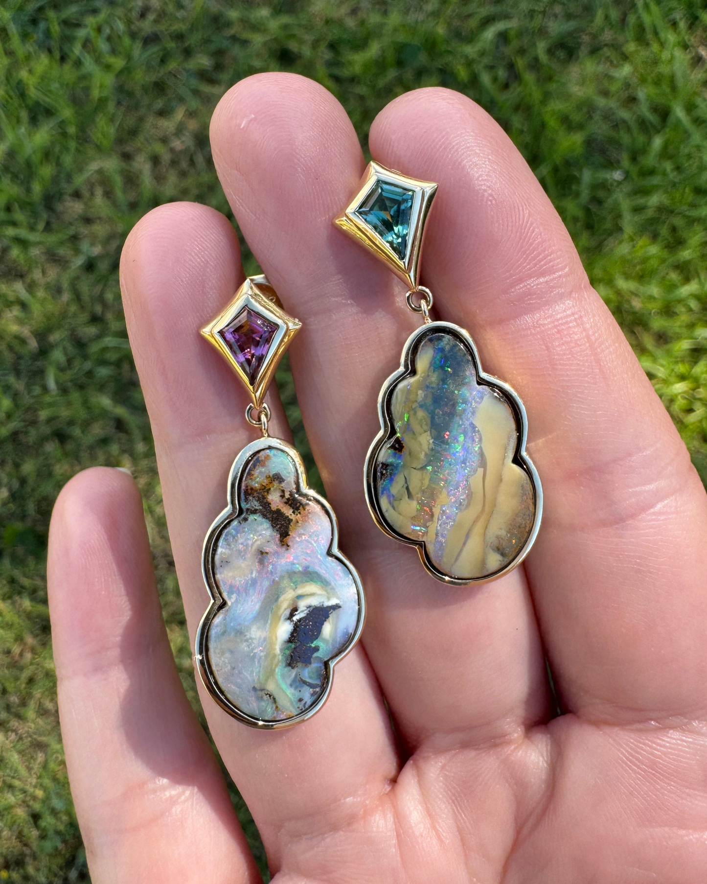 'Celestial Cloud' opal earrings