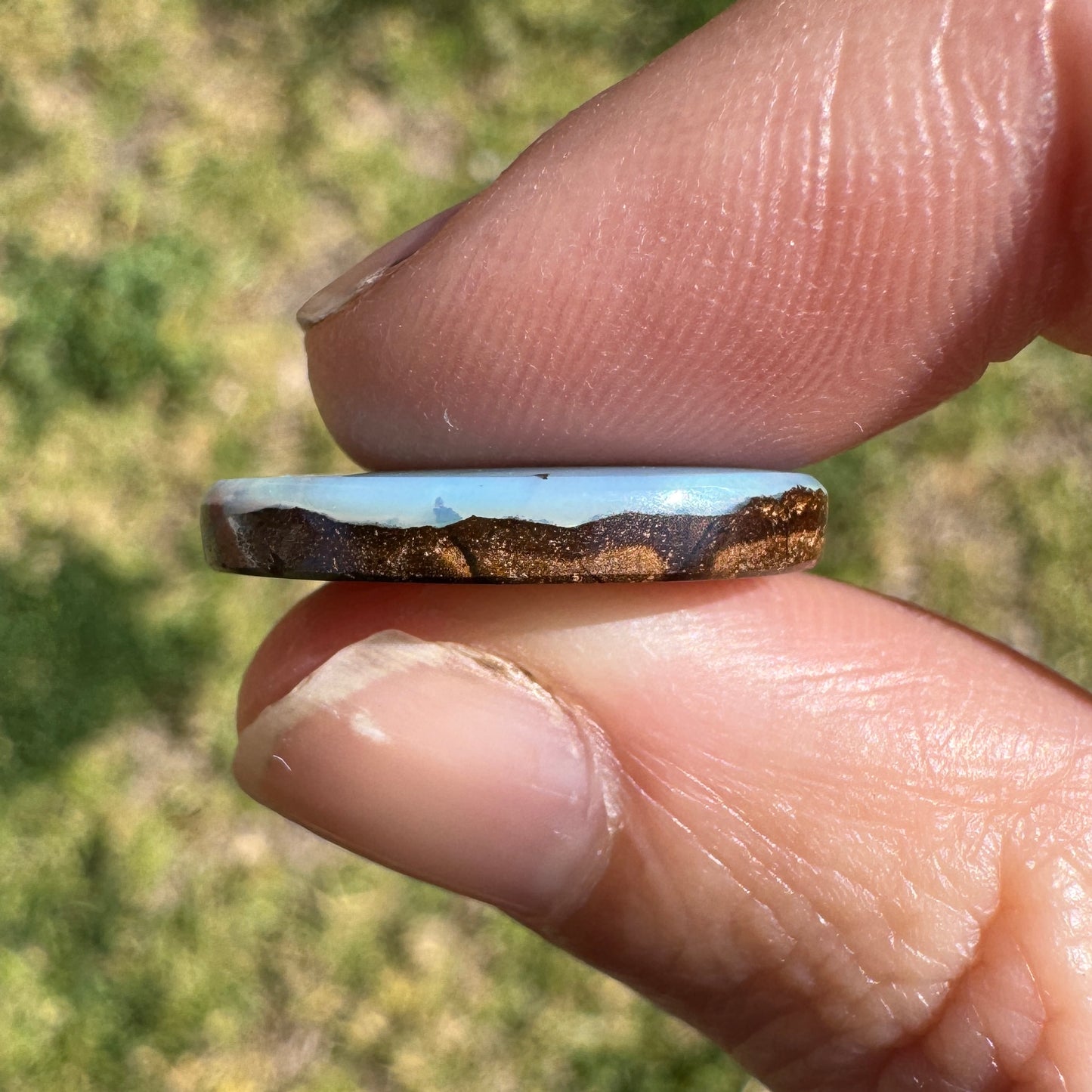 8.60 Ct green-blue oval boulder opal