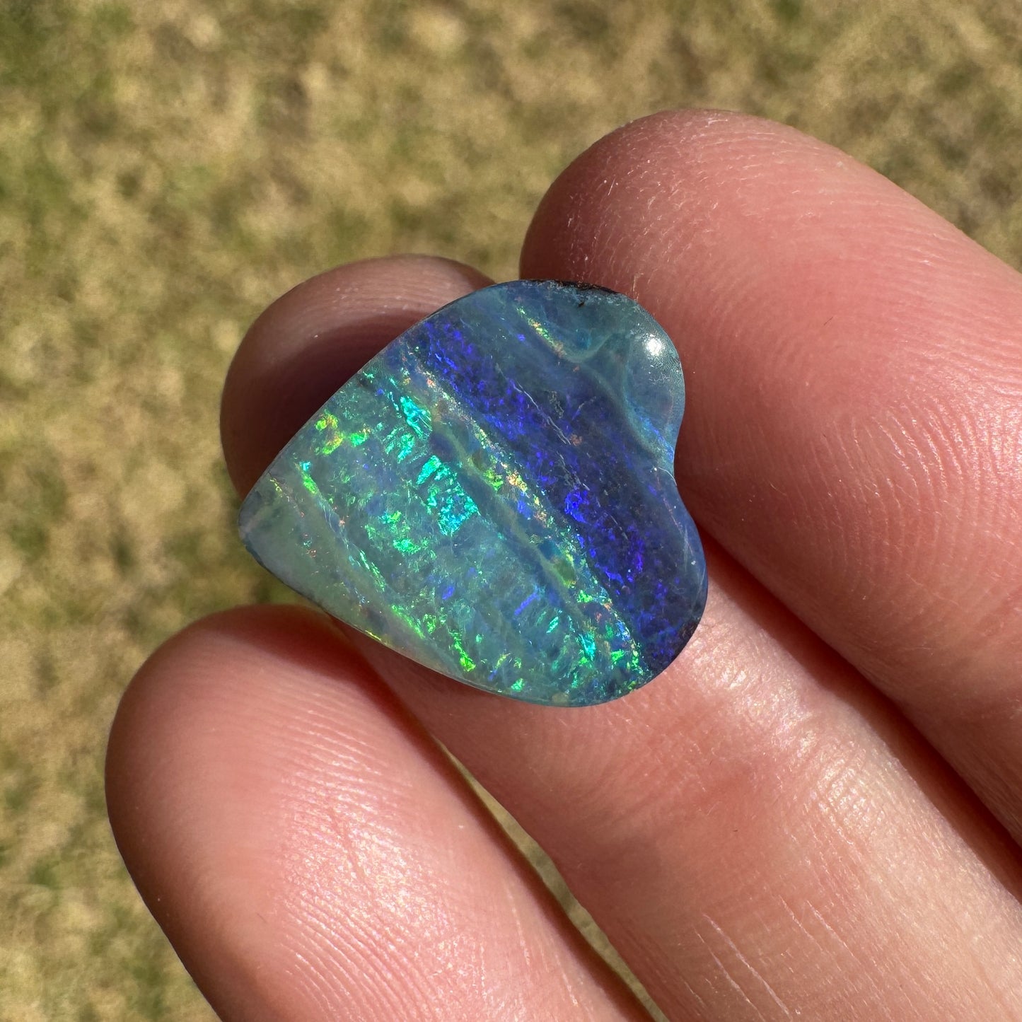 5.97 Ct two-tone boulder opal heart