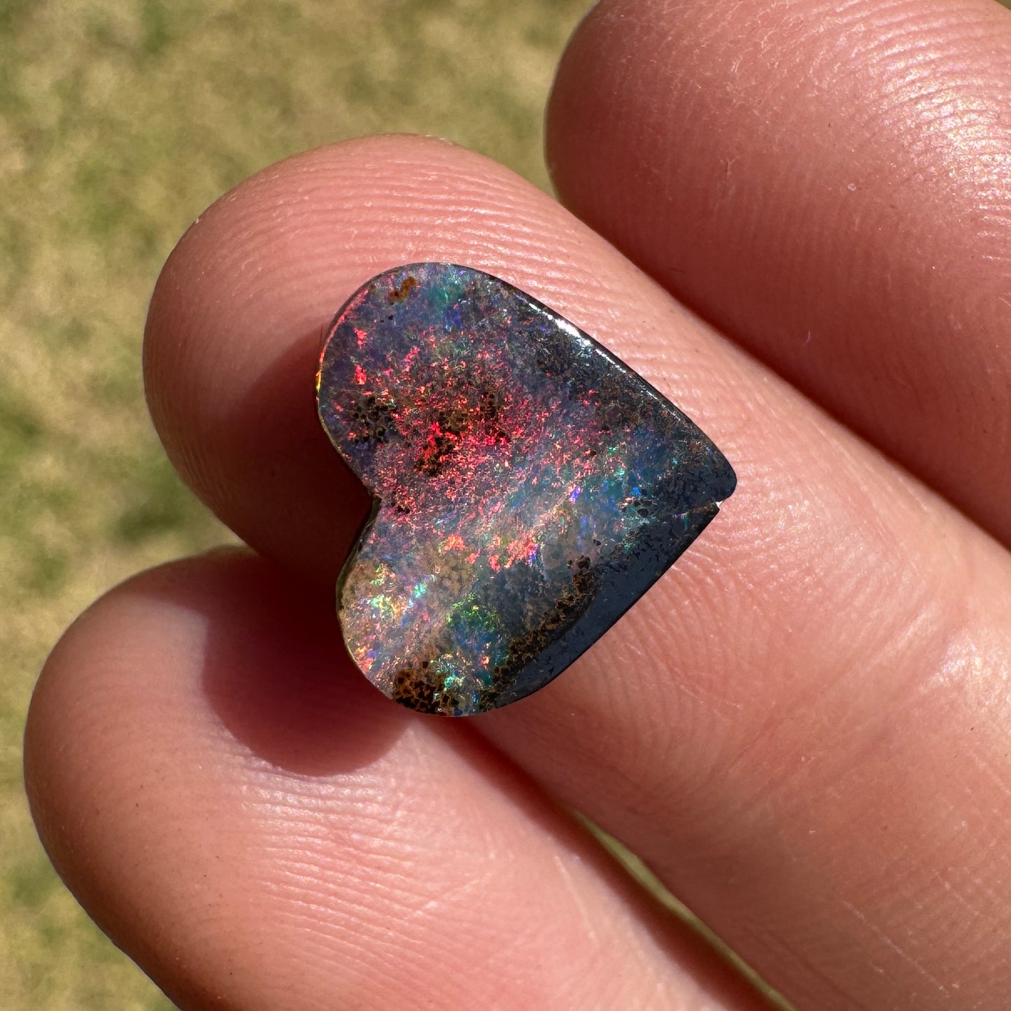 2.25 Ct 'Heart on Fire' boulder opal