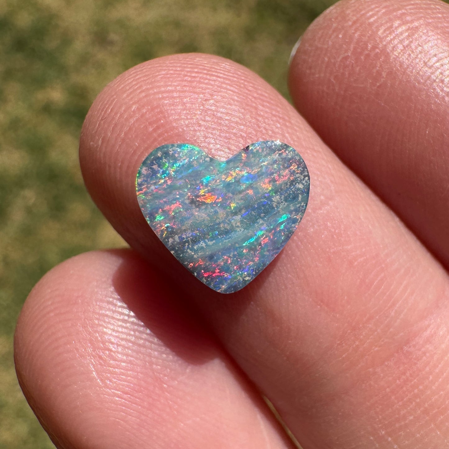1.65 Ct small pink boulder opal heart