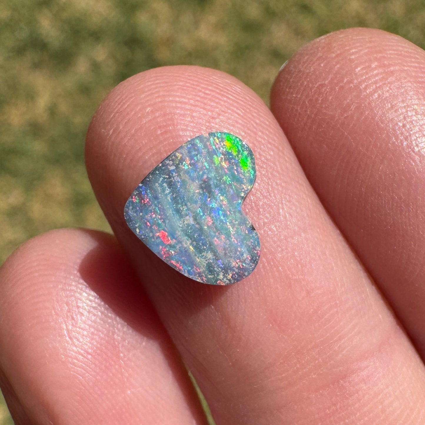 1.65 Ct small pink boulder opal heart