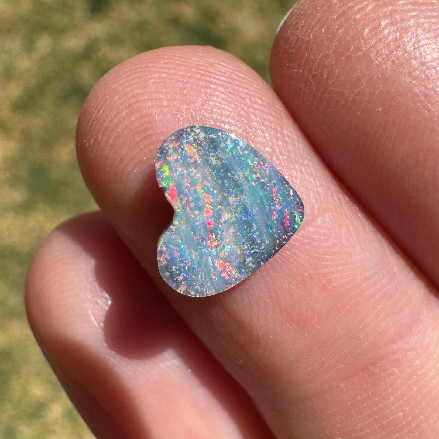 1.65 Ct small pink boulder opal heart