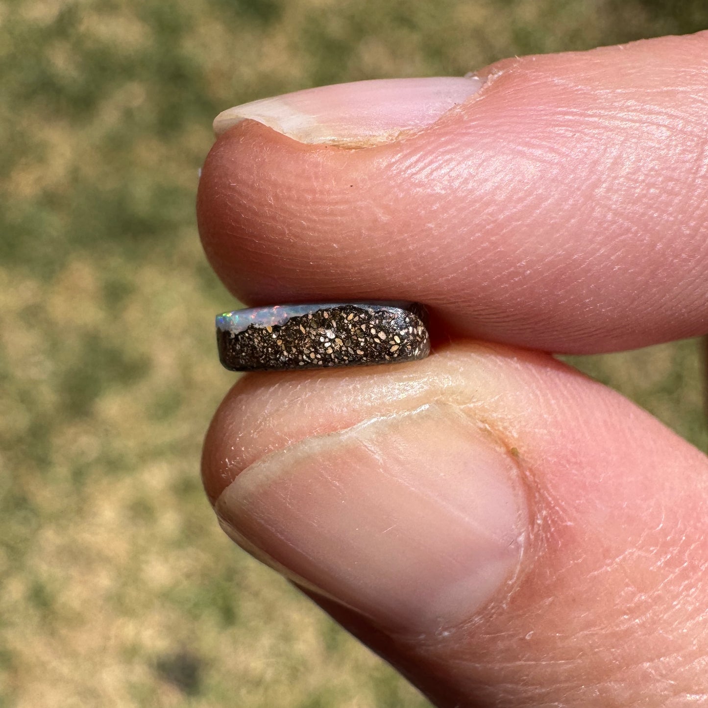 1.65 Ct small pink boulder opal heart