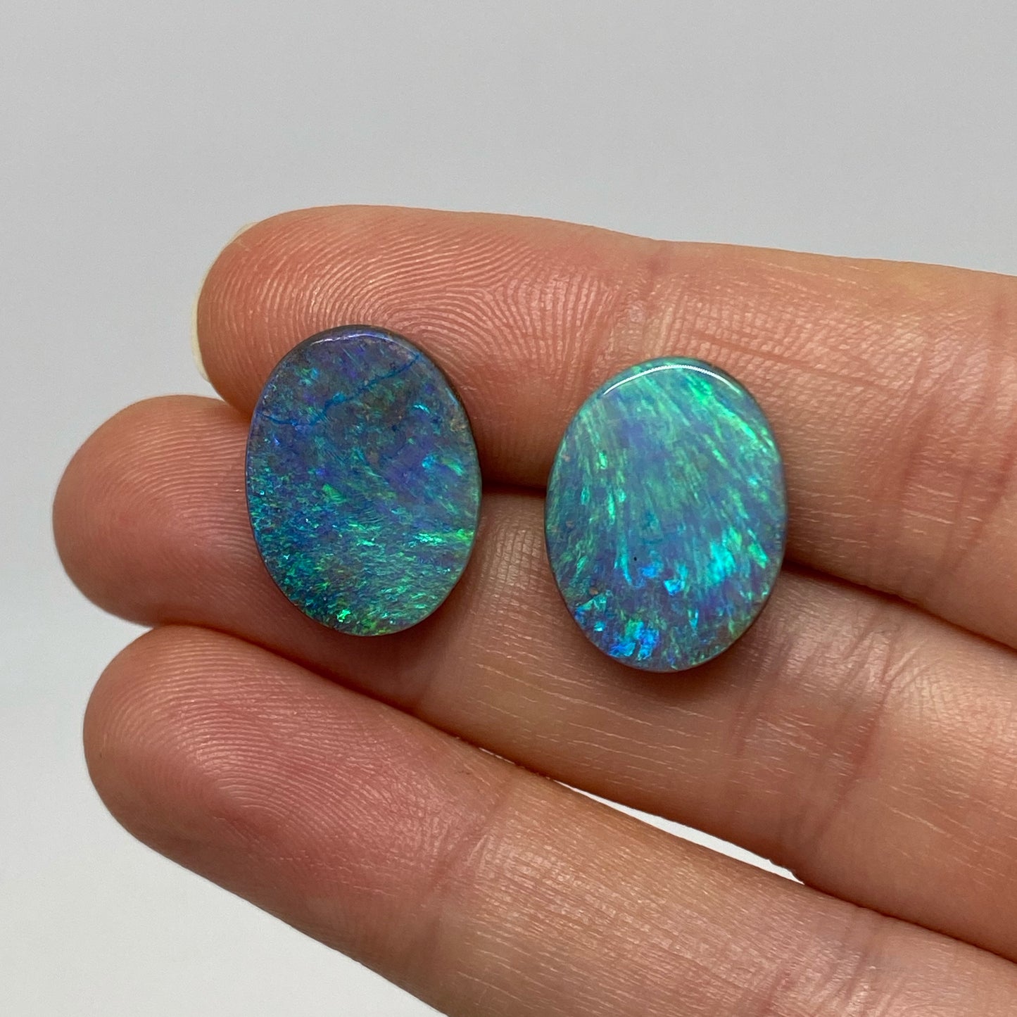 14.02 Ct oval boulder opal pair