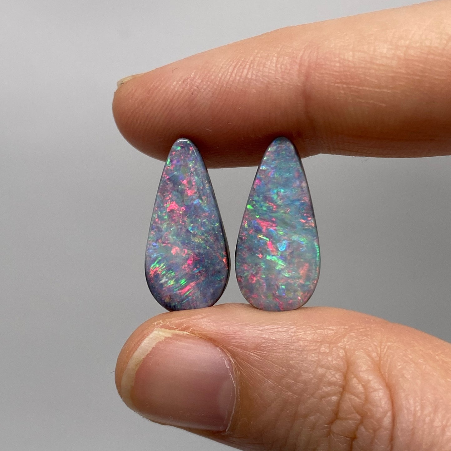 10.04 Ct teardrop boulder opal pair