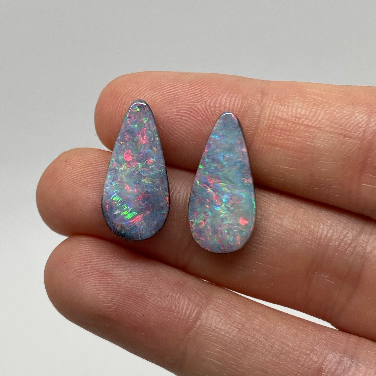 10.04 Ct teardrop boulder opal pair